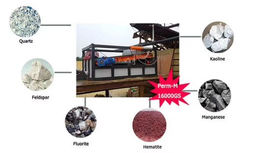 separatore magnetico ad alto gradiente per minerali magneticamente deboli e minerali non magnetici