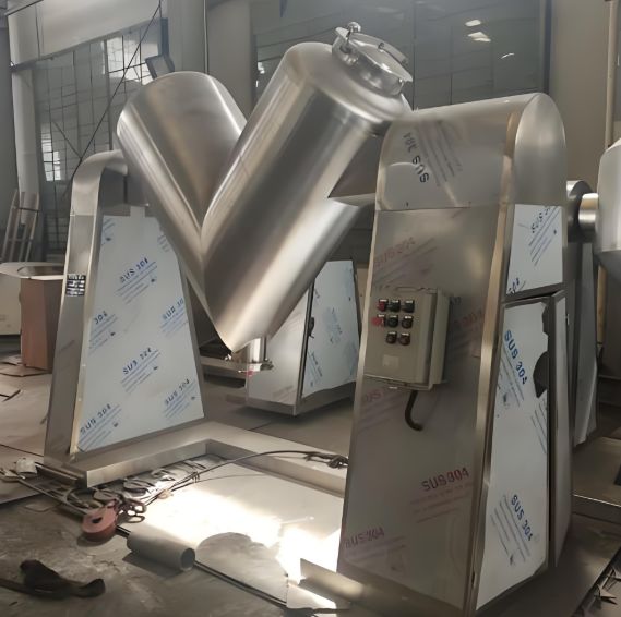 Miscelatore a V per polveri in acciaio inox, capacità 10-1000L